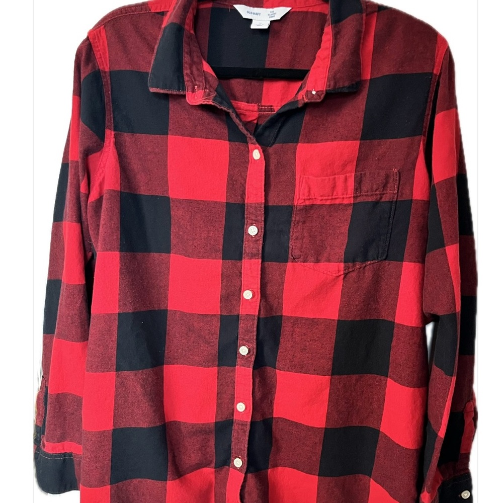 Old Navy Red and Black Plaid Shirt